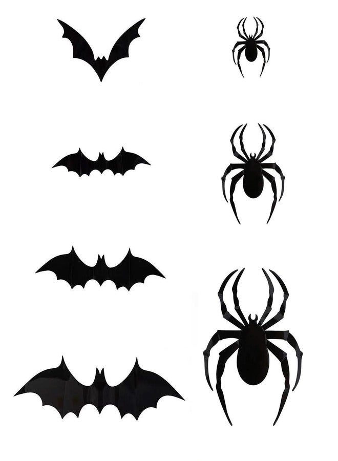 ZhildChen 120PCS Halloween 3D Bats and Spiders Decoration Different Sizes Realistic PVC Scary Bat and Spider Stickers Window Decal Wall Stickers for Halloween Decoration Party Supplies - Image 1